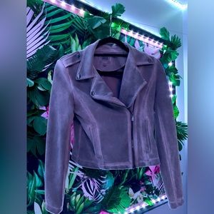 BKE crop Moto faux suede jacket